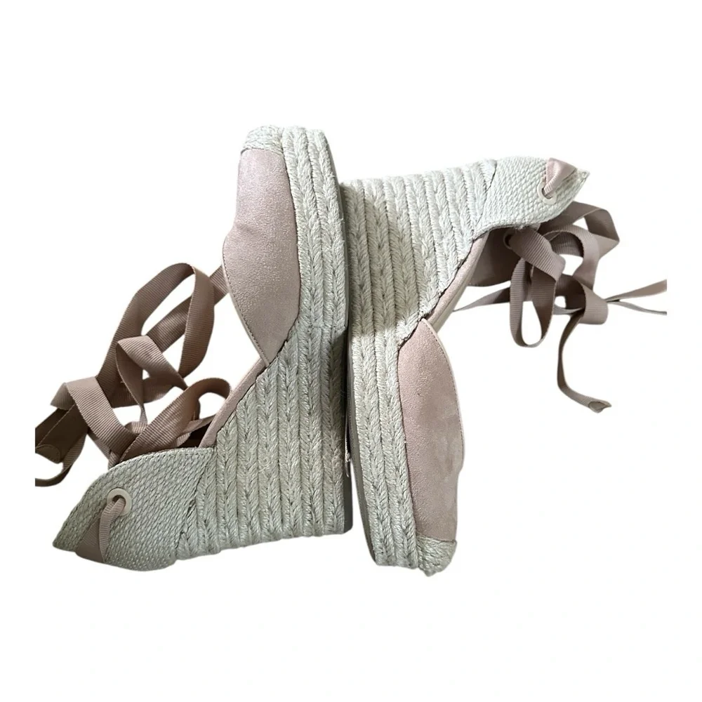 On 34th Melindaa Espadrille Wedge High Heel Sandals, Elegant Tan  Size 9
